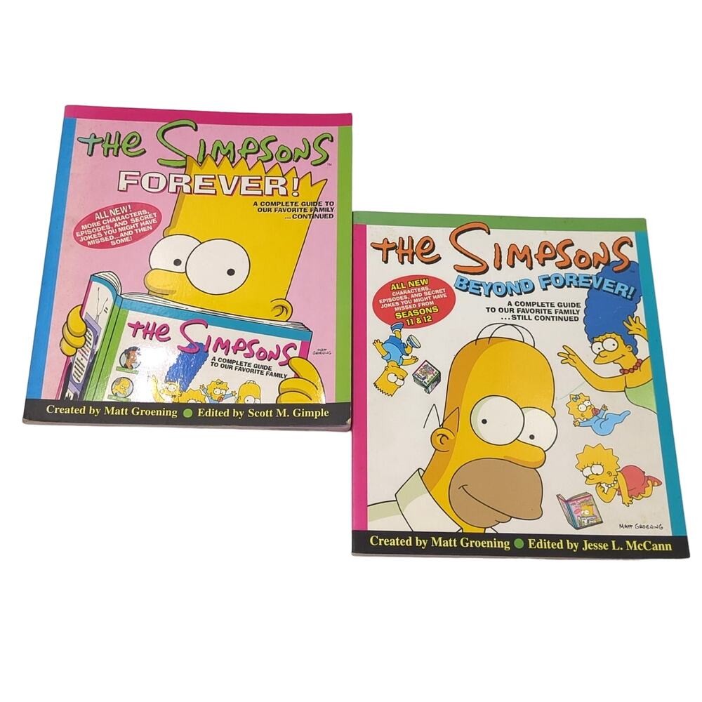 The Simpsons Forever & Beyond Forever Collectible Paperback Illustrated Book Lot
